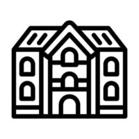 ilustração vetorial de ícone de linha de prédio escolar vetor
