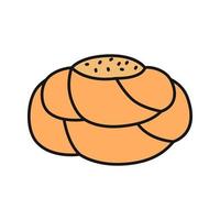 ícone de cor de pão de pastelaria. massa doce. pão de fantasia. ilustração vetorial isolada vetor