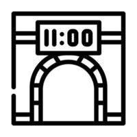 ilustração vetorial de ícone de linha de relógio subterrânea do metrô vetor