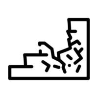 linha de ilustração vetorial de ícone de linha de escada danificada vetor