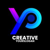 design de logotipo de letra colorida yp vetor