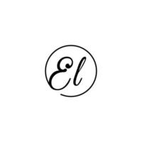 logotipo inicial do el circle melhor para beleza e moda no conceito feminino ousado vetor