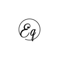 logotipo inicial eq circle melhor para beleza e moda no conceito feminino ousado vetor