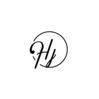 hj circle logotipo inicial melhor para beleza e moda no conceito feminino ousado vetor