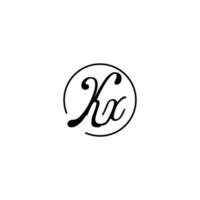 logotipo inicial do círculo kx melhor para beleza e moda no conceito feminino ousado vetor