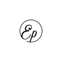 logotipo inicial do círculo ep melhor para beleza e moda no conceito feminino ousado vetor