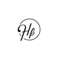 logotipo inicial do círculo hf melhor para beleza e moda no conceito feminino ousado vetor