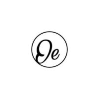 oe circle logotipo inicial melhor para beleza e moda no conceito feminino ousado vetor