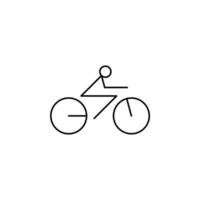 bicicleta, modelo de logotipo de ilustração vetorial de ícone de linha fina de bicicleta. adequado para muitos propósitos. vetor