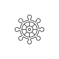 leme, náutico, navio, modelo de logotipo de ilustração vetorial de ícone de linha fina de barco. adequado para muitos propósitos. vetor
