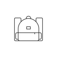 mochila, escola, mochila, modelo de logotipo de ilustração vetorial de ícone de linha fina de mochila. adequado para muitos propósitos. vetor