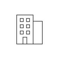 hotel, apartamento, moradia, modelo de logotipo de ilustração vetorial de ícone de linha fina residencial. adequado para muitos propósitos. vetor
