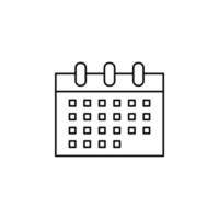 calendário, agenda, data modelo de logotipo de ilustração vetorial de linha fina ícone. adequado para muitos propósitos. vetor