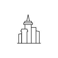 cidade, cidade, modelo de logotipo de ilustração vetorial de ícone de linha fina urbana. adequado para muitos propósitos. vetor
