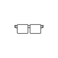 óculos, óculos de sol, óculos, modelo de logotipo de ilustração vetorial de ícone de linha fina de óculos. adequado para muitos propósitos. vetor