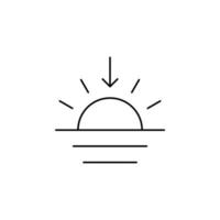 nascer do sol, pôr do sol, modelo de logotipo de ilustração vetorial de ícone de linha fina de sol. adequado para muitos propósitos. vetor