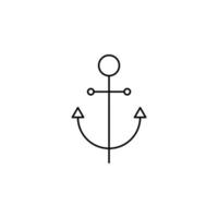 âncora, modelo de logotipo de ilustração de vetor de ícone de linha fina de porta. adequado para muitos propósitos.
