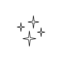 estrelas, modelo de logotipo de ilustração vetorial de ícone de linha fina de noite. adequado para muitos propósitos. vetor
