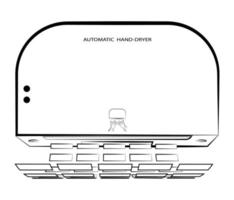 ícone, secador de mãos automático. procedimentos de higiene em locais públicos. vetor isolado de prevenção de doenças em fundo branco