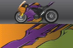 decalque de envoltório de motocicleta abstrato e design de adesivo de vinil vetor