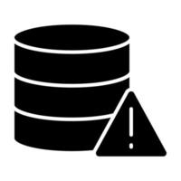 ícone de glifo de alerta de banco de dados vetor