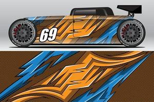 design de adesivo de envoltório de carro de corrida abstrato e fundo esportivo para uso diário de corrida ou adesivos de vinil de carro vetor