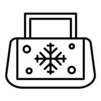 ícone de linha de saco de gelo vetor