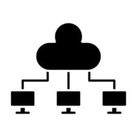 ícone de glifo de computação em nuvem vetor
