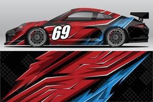 design de adesivo de envoltório de carro de corrida abstrato e fundo esportivo para uso diário de corrida ou adesivos de vinil de carro vetor