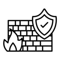 ícone de linha de firewall vetor