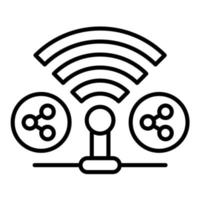 ícone de linha wi-fi compartilhada vetor