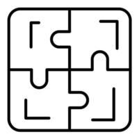 ícone de linha de quebra-cabeça vetor