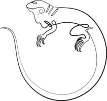 camaleão de estimação exótico de linha única vetor