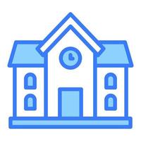 ícone plano de vetor de prédio escolar, ícone de escola e educação