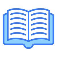 ícone plano de vetor de livro, ícone de escola e educação