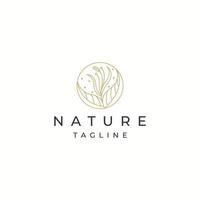 natureza luxuosa, folha, árvore ou flor, modelo de design de ícone de logotipo botânico vetor plano