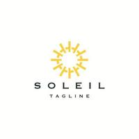 vetor plano de modelo de design de ícone de logotipo de sol