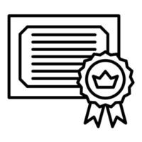 ícone de linha de certificado vetor