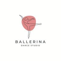 modelo de design de ícone de logotipo de mulher de dança bailarina vetor plano