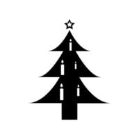 árvore de natal ilustrada em fundo branco vetor