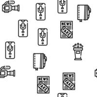 padrão sem emenda de vetor de acessórios de jornalista