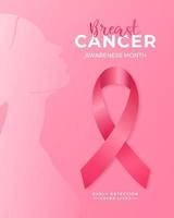 desenho vetorial para campanha do mês de conscientização do câncer de mama.