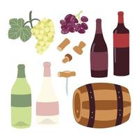 conjunto de ícones de vinho vetor