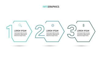 modelo de design de rótulo infográfico vetorial com ícones e 3 opções ou etapas. pode ser usado para diagrama de processo, apresentações, layout de fluxo de trabalho, banner, fluxograma, gráfico de informações. vetor