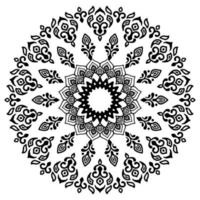 mandala preta para design. design de padrão circular mandala para henna, mehndi, tatuagem, decoração. ornamento decorativo em estilo étnico oriental. página do livro para colorir. vetor