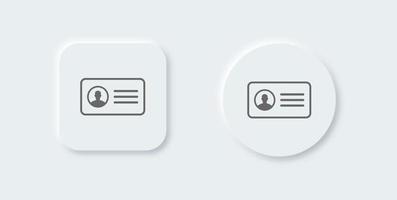 cartão de identificação ou ícone de cartão de identificação definido no estilo de design neomórfico. ilustração vetorial. vetor