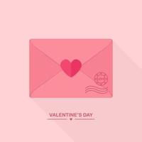 envelope com mensagem de amor, carta fechada com coração. feliz Dia dos namorados. desenho vetorial vetor