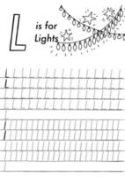 alfabeto inglês de natal e página para colorir simples para crianças em idade pré-escolar. vetor