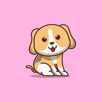 ilustração de ícone de desenho animado de cachorrinhos beagle fofos