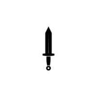 um ícone de cutelo isolado em um fundo branco. fantasia guerreiro espada armas projeto silhueta. ilustração em vetor logotipo. punhais e facas desenhados à mão. projeto de arquivo eps 10